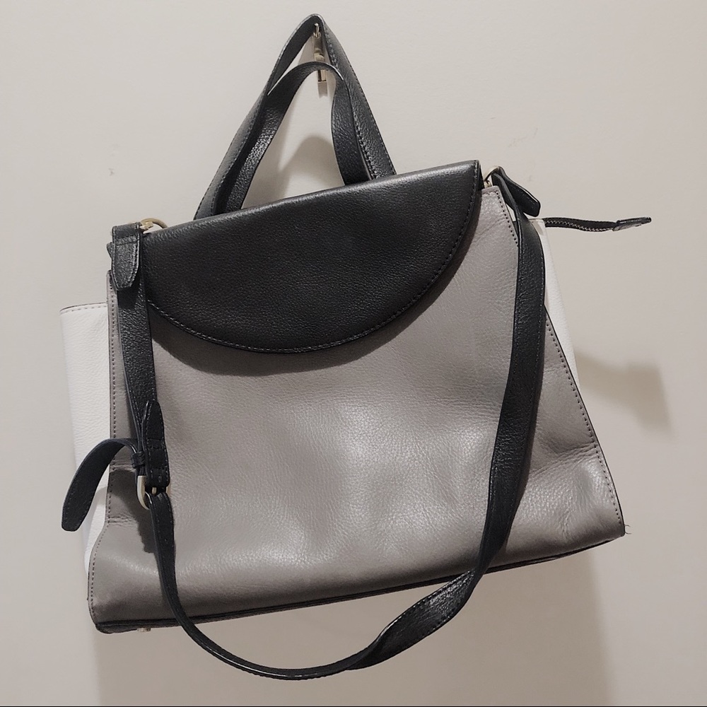 KATE SPADE grey, black and white colorblock bag
